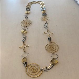 🟡 WHIMSICAL TWO TONE NECKLACE